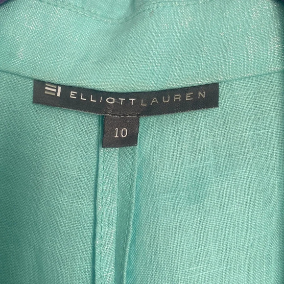 Elliott Lauren Open Jacket in Sky Blue 100%Linen Size 10 - Picture 12 of 12